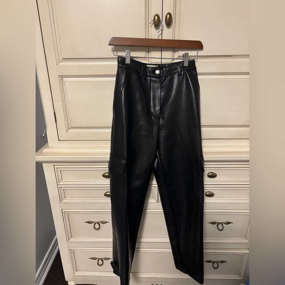 Aritzia Black Leather Pants